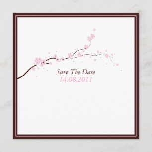 Beautiful Pink Blossom Wedding Save the Date