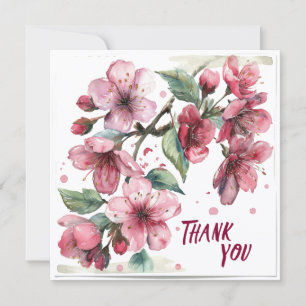 Beautiful pink blossoms Thank you card.  Card