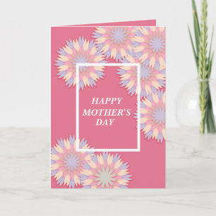 Beautiful Pink Blue White Floral Mother's Day Card