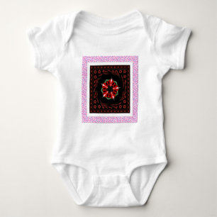 Beautiful Pink Blue White Hearts of Love Design Baby Bodysuit