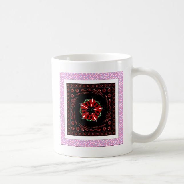 Beautiful Pink Blue White Hearts of Love Design Coffee Mug (Right)