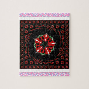 Beautiful Pink Blue White Hearts of Love Design Jigsaw Puzzle