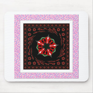 Beautiful Pink Blue White Hearts of Love Design Mouse Pad