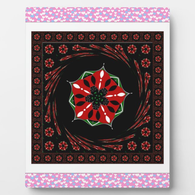 Beautiful Pink Blue White Hearts of Love Design Plaque (Front)