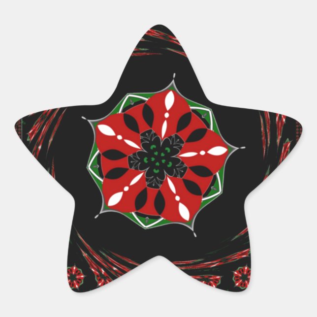 Beautiful Pink Blue White Hearts of Love Design Star Sticker (Front)