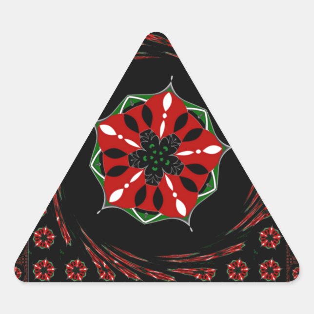 Beautiful Pink Blue White Hearts of Love Design Triangle Sticker (Front)