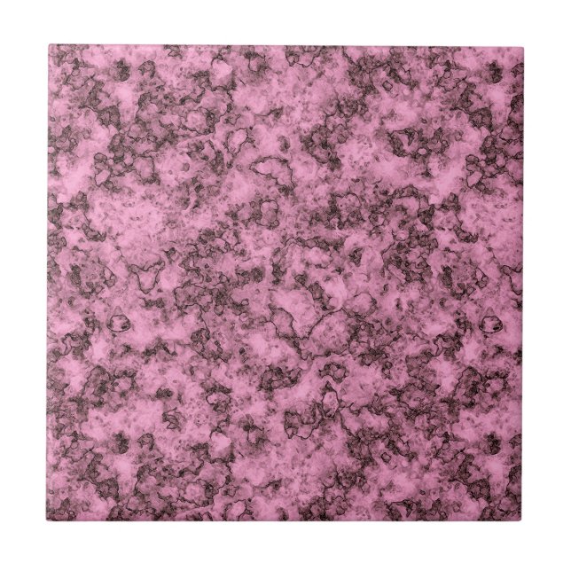 Beautiful pink bright marble dark veins ceramic tile (Front)
