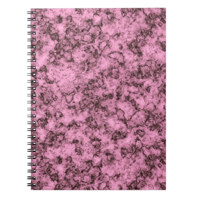 Beautiful pink bright marble dark veins notebook (Front)