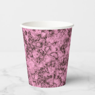 Beautiful pink bright marble dark veins paper cups