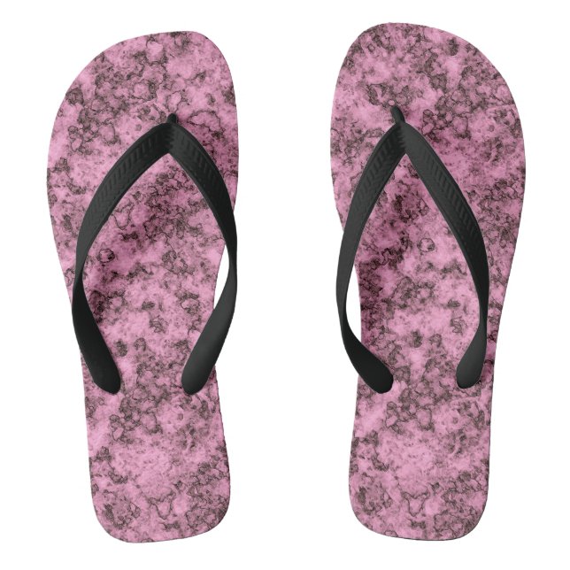 Beautiful pink bright marble dark veins thongs (Footbed)