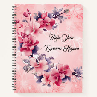beautiful pink chinese flowers notebook