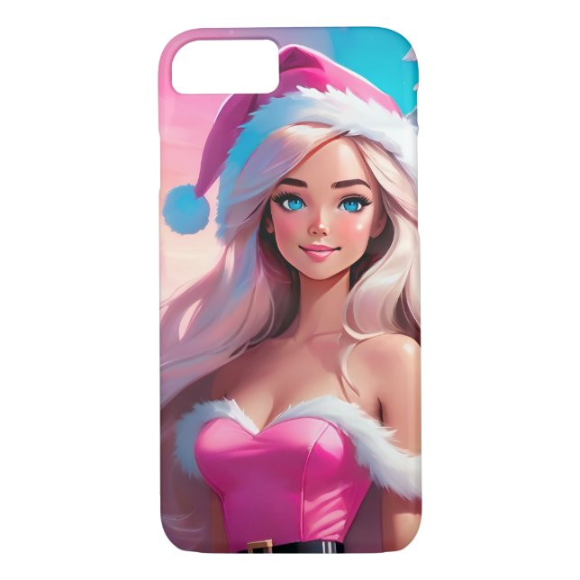 Beautiful Pink Christmas Girl 01 Case-Mate iPhone Case (Back)