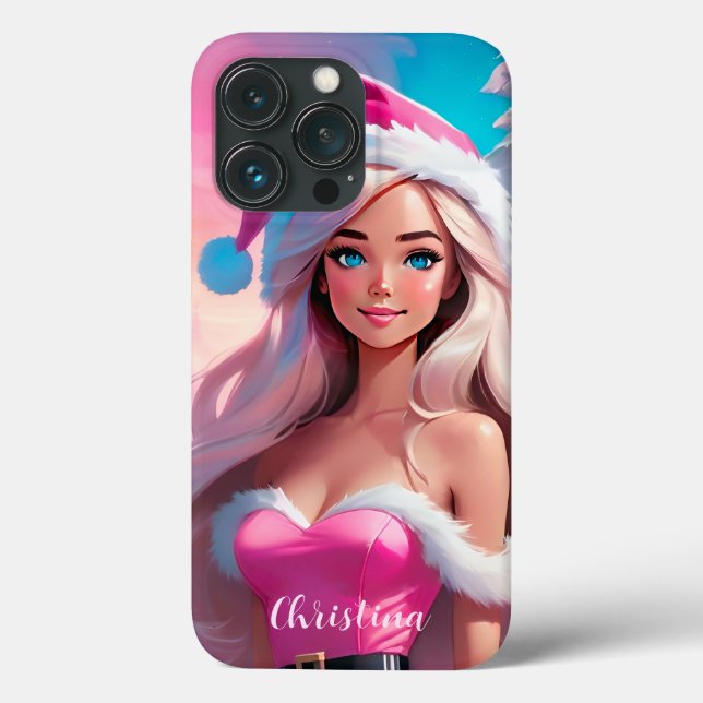 Beautiful Pink Christmas Girl 01 Case-Mate iPhone Case (Back)