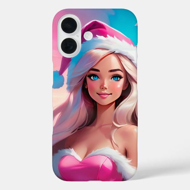 Beautiful Pink Christmas Girl 01 Case-Mate iPhone Case (Back)