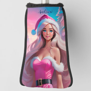 Beautiful Pink Christmas Girl 01 Golf Head Cover
