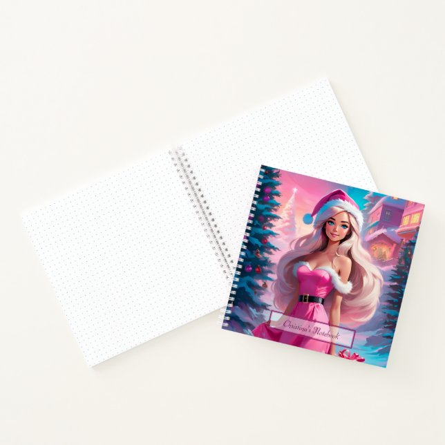 Beautiful Pink Christmas Girl 01 Notebook (Inside)