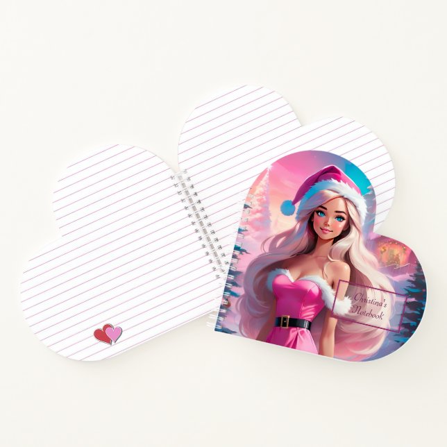 Beautiful Pink Christmas Girl 01 Notebook (Inside)