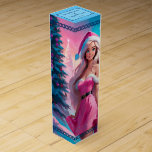 Beautiful Pink Christmas Girl 01 Wine Box<br><div class="desc">Lovely illustration of a Beautiful girl in pink dress and Santa Claus hat with gift box near Christmas tree. Choose this adorable girl in Santa suites surrounded by the magical Christimas athmosphere to celebrate your holidays with joy and a touch of magic. You can find all the related items in...</div>