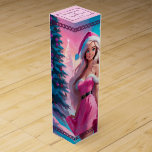 Beautiful Pink Christmas Girl 01 Wine Box<br><div class="desc">Lovely illustration of a Beautiful girl in pink dress and Santa Claus hat with gift box near Christmas tree. Choose this adorable girl in Santa suites surrounded by the magical Christimas athmosphere to celebrate your holidays with joy and a touch of magic. You can find all the related items in...</div>
