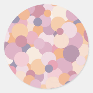 Beautiful pink circles classic round sticker