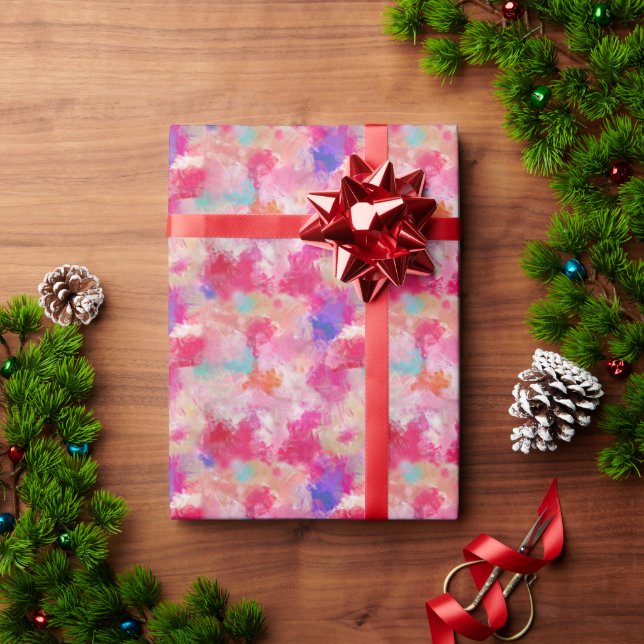 Beautiful Pink Colourful Abstract  Wrapping Paper (Holiday Gift)