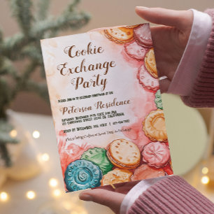 Beautiful Pink Cookie Exchange Party Invitation