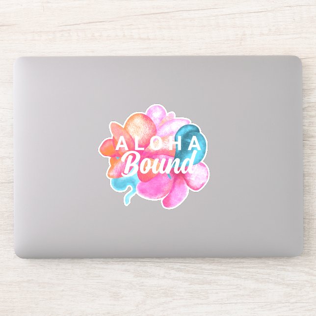 Beautiful Pink Coral Aloha Flowers Custom Sticker (Computer)