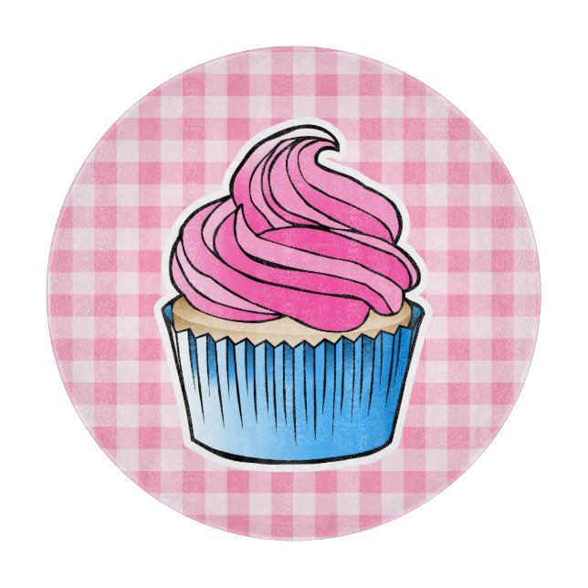 Beautiful Pink Cupcake Cutting Board (Front)