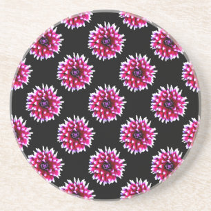 Beautiful Pink Dahlia Flower Nature Pattern Coaster