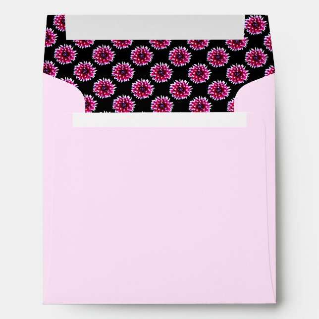 Beautiful Pink Dahlia Flower Nature  Pattern Envelope (Back (Bottom))