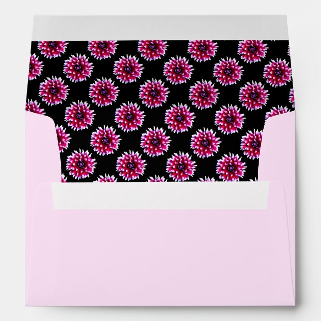Beautiful Pink Dahlia Flower Nature  Pattern Envelopes (Back (Bottom))