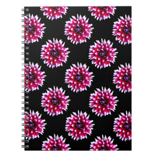 Beautiful Pink Dahlia Flower Nature Pattern Notebook