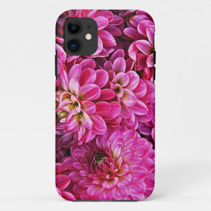 Beautiful pink dahlias iPhone 11 case