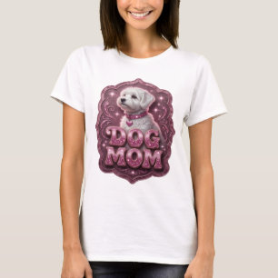 Beautiful Pink DOG MOM Statement Tee