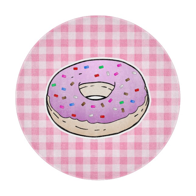 Beautiful Pink Doughnut Cutting Board (Front)