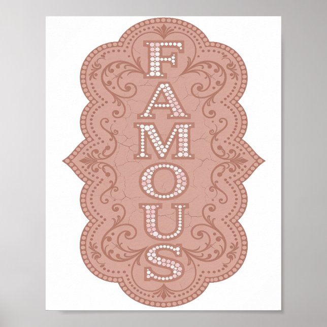 Beautiful Pink FAMOUS Design Poster (Front)