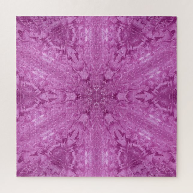 Beautiful Pink Feminine Girl Lace Kaleidoscope Pat Jigsaw Puzzle (Vertical)