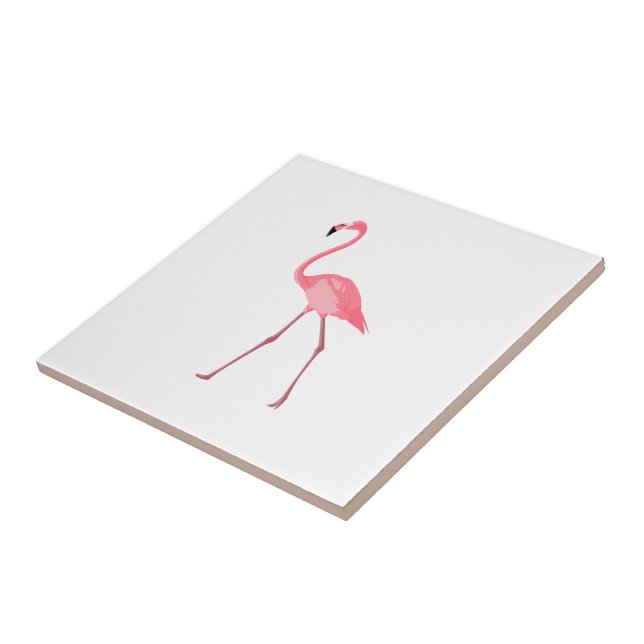 Beautiful Pink Flamingo Ceramic Tile (Side)