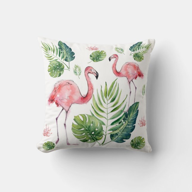 Beautiful Pink Flamingo Cushion (Front)