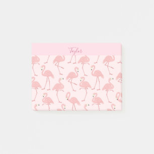 Beautiful Pink Flamingo Personalise Post-it Notes