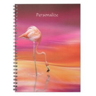 Beautiful Pink Flamingo Surreal Colours Personalis Notebook
