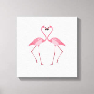 Beautiful Pink Flamingos Love Canvas Print