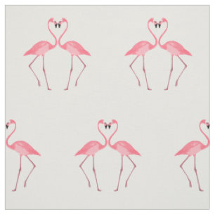 Beautiful Pink Flamingos Love Fabric
