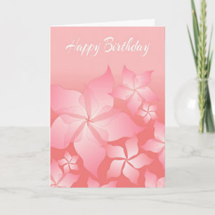 Beautiful Pink Floral Abstract Birthday Card