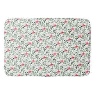 Beautiful Pink Floral Bath Mat