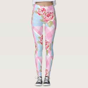 Beautiful Pink Floral Leggings