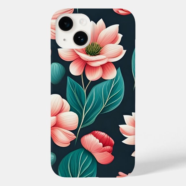 Beautiful Pink Floral Pattern Case-Mate iPhone Case (Back)