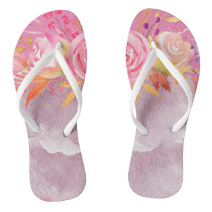 Beautiful Pink Floral Thongs