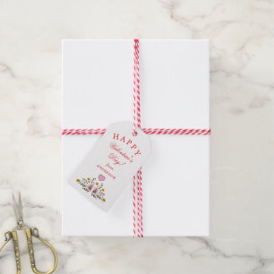Beautiful Pink Floral Valentine's Day Gift Tags