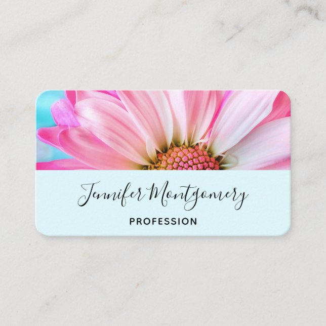 Beautiful Pink Flower Close Up Photo Business Card (Front)